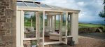 Edwardian conservatory with open french doors