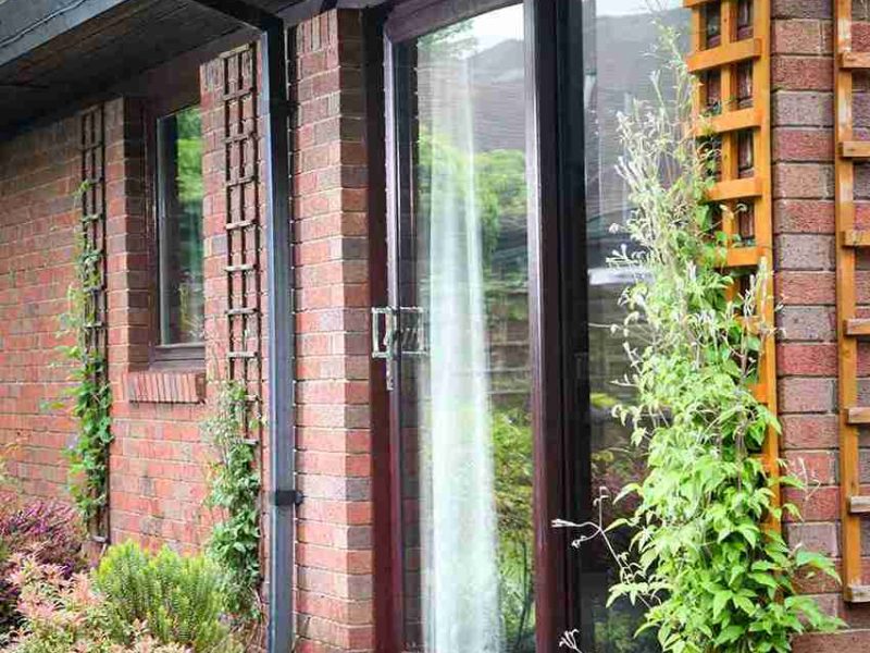 brown patio door
