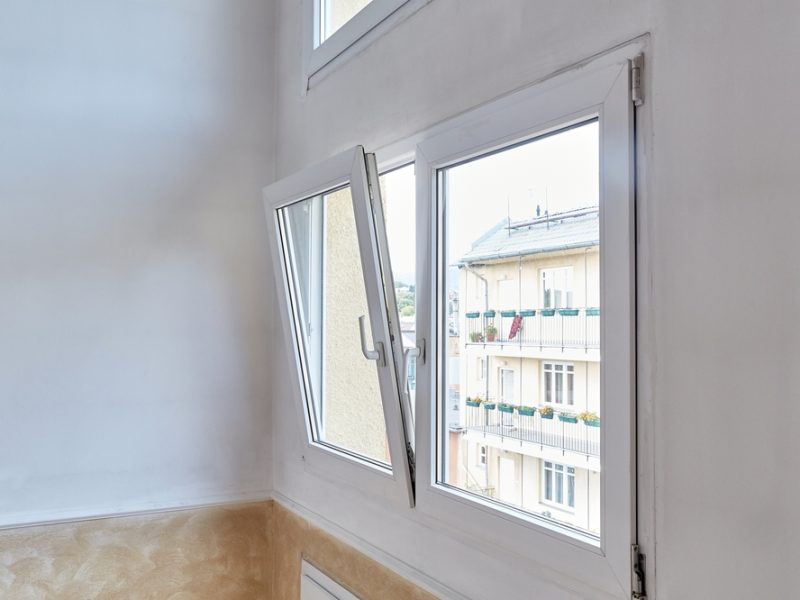 open white uPVC tilt and turn window to improve air circulation