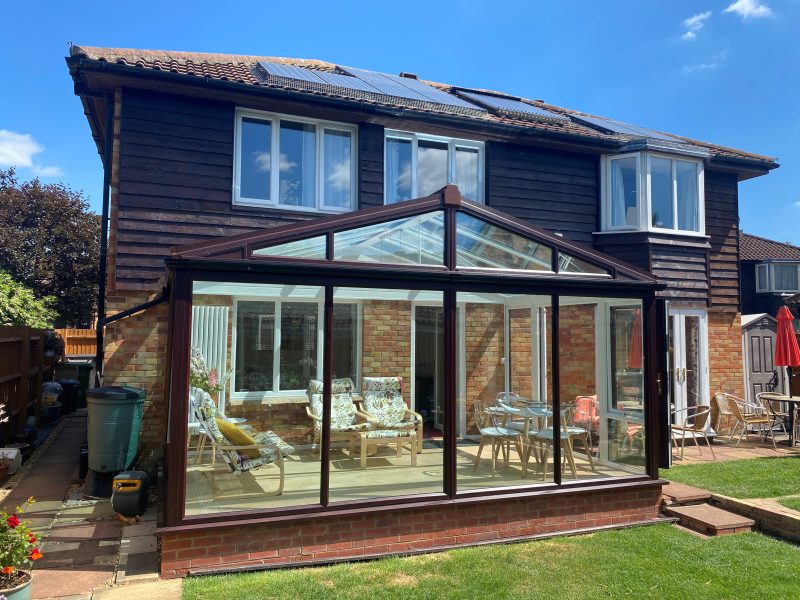 Dark brown double glazed conservatory