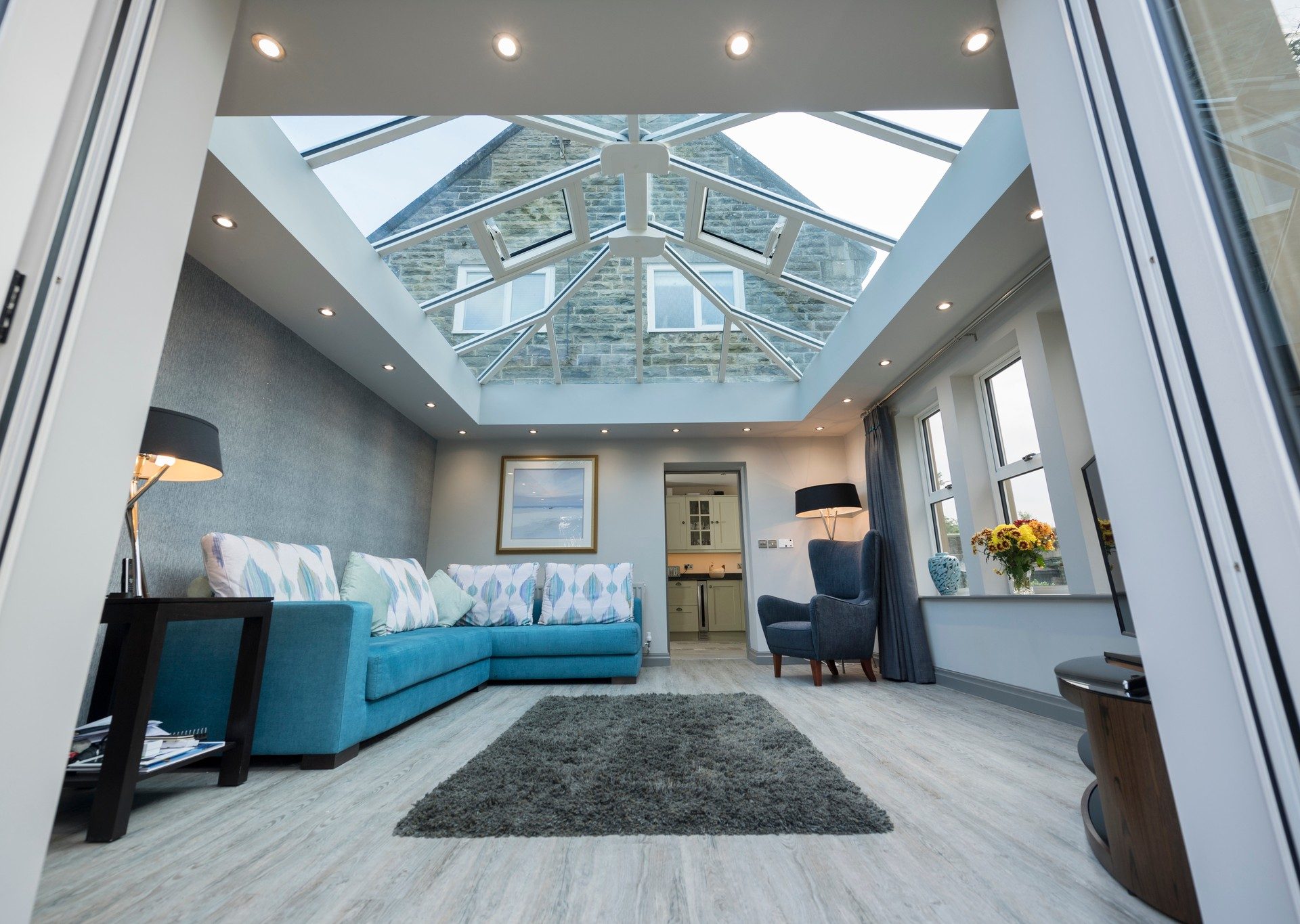 roof lantern above a living room