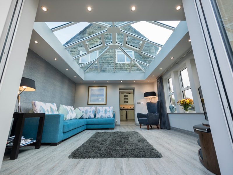 roof lantern above a living room